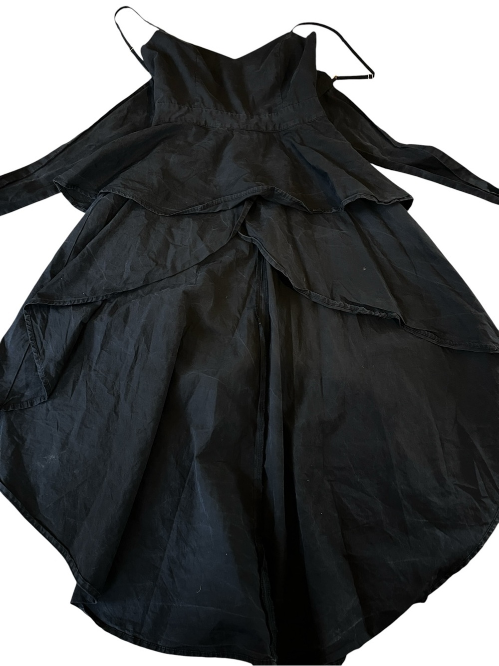 English Factory Poplin High Low Cocktail Dress Black Size XS - Picture 8 of 8